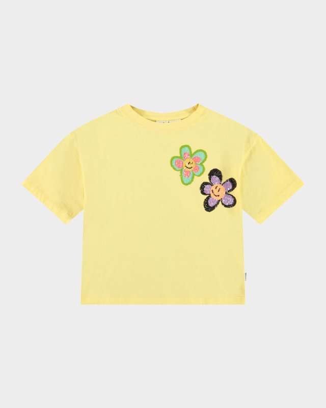Girl's Reinette Sequin Flowers T-Shirt, Size 4-